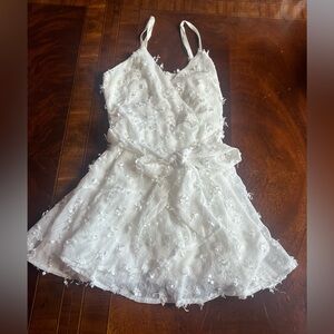 Selfie Leslie Sheri Embellished Chiffon Dress- White